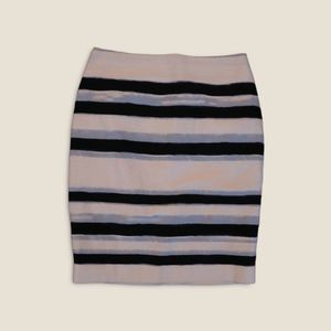 Ann Taylor White/Blue/Black Striped Skirt Size 00P